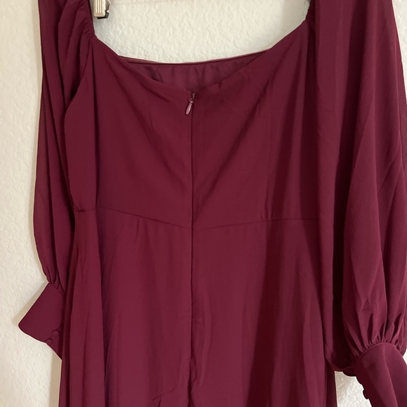 NWOT Feel the Romance Burgundy Off-the-Shoulder Maxi Dress! - Picture 6 of 7